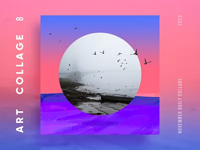 Art Collage #8 affinity art art collage best birds boat collage colors creative daily art fog gradient pink river violet