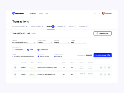 Cargo clean cyan dashboad dashboard ui input table ui ux