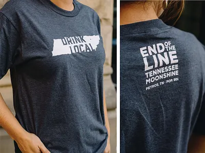Drink Local. alcohol branding branding design drinklocal moonshine spirits tshirt tshirtdesign