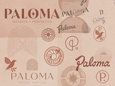 Paloma branding design drawing logo meditation moodboard wellness wellness logo