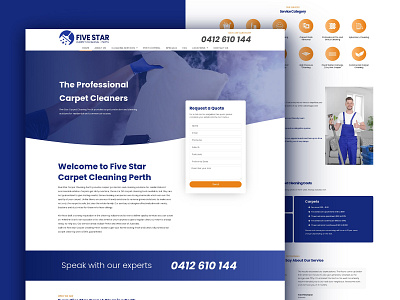 Five Star Carpet Cleaning Perth branding carpet carpet cleaning clean cleaning service creative design homepage landing ui design web web design webdesign