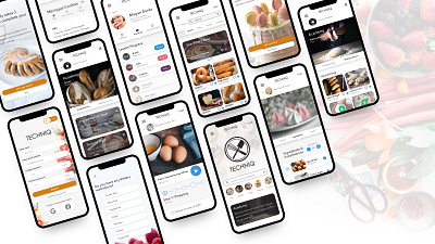 TECHNIQ app baking baking app branding design learning app recipe recipe app recipes ui ux