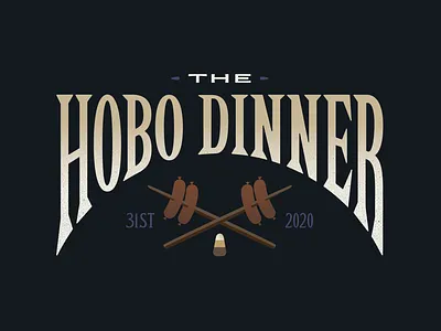 Hobo Dinner 2020 Illustrative Lockup halloween hobo hotdogs lettering logo lockup lovkup type art type design typeface typefaces typography art