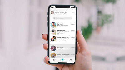 Messenger App Mockup app branding design messenger messenger app ui