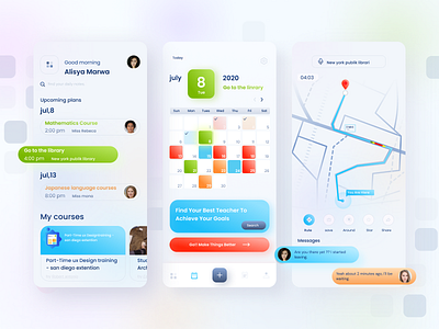 Learning plan management concept app calender decorative design event mobile planning ui ux