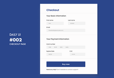 Daily UI #002 - Checkout form 002 checkout page dailyui ui ui design uiuxdesign ux