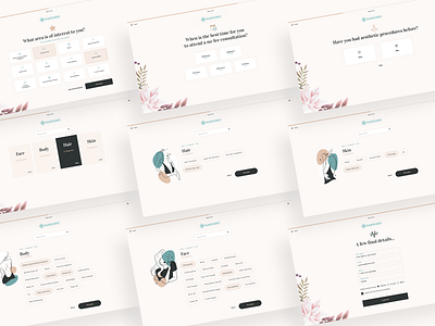 Wizard UI Design appointment booking beauty design elegant flower funnel minimal plastic surgery search ui user interface ux web wizard