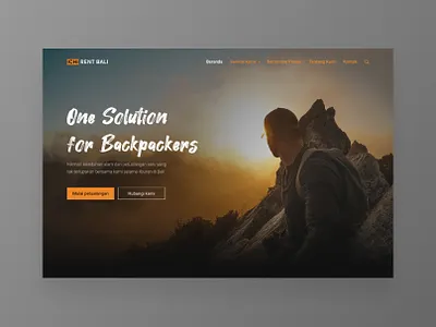 Ichi Rent Bali - Web Redesign adventure backpacker bali black climbing dark ui homepage landingpage mountain nature orange redesign rental transportation travel travel agency ui design uiux web design website