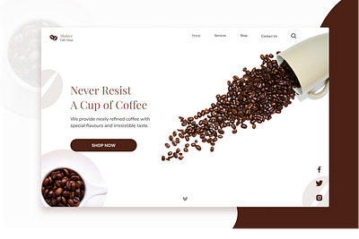 Daily UI #003 - Landing Page 003 coffee shop dailyui dailyuichallenge design landing page uiux uiuxdesign