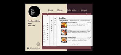 [Book Cafe Redesign] Day 2 Menu_V1 menu menu design redesign redesign tuesday webdesign website design