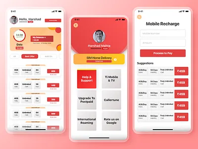 Telecom Service App (MYVI) chill data harshad mehta home delivery idea mobile dashboard mobile data myvi pack red service telecom vi vodafone vote web series