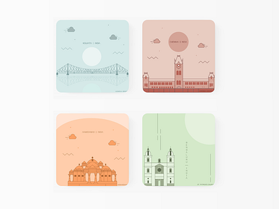 Cities of India architecture city illustration illustration minimal