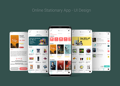 Book and Stationary Store App - UI Design app design app ui book store online store product design store app uidesign uiux userinterface