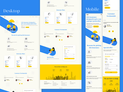 Responsive Insurance website design design inspiration figma design illustration insurance ui insurance website uidesign responsive design responsive web design responsive website uidesign uiux website design