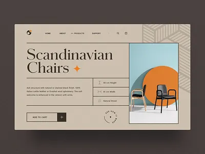 Interior Store Website cart chairs clean design e commerce header homepage interior interior design minimal store ui ui ux web website