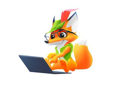 Mascot Illustration animal art branding character character design character illustration design digital art flat flat illustration fox illustration illustration art illustrator laptop logo mascot robin hood shakuro vector