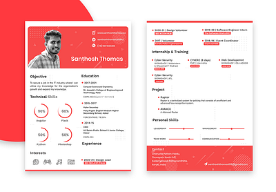 Resume branding design desinger minimal photoshop red resume resume clean resume cv resume design resume template typography ux