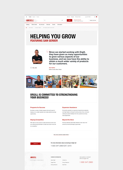 Helping you grow / Design Orgill website branding distributor hardline minimal orgill red redesign responsive shop store testimonial typography ui uidesign uiux usa web webdesign website website design