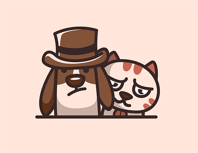 cat and dog branding character characterdesign design illustration illustrator logo logodesigners mascot vector