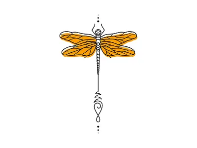 Dragonfly tattoo design digital illustration dragonfly flat illustration illustration art illustrator lineart linework vector