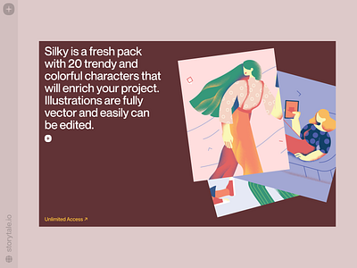 Silky Illustrations calm colorful colorfull craftwork design grainy illustration illustration art illustrations illustrator lifestyle mood people solid storytale subscription ui vector web web illustration