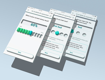My stress diary app _ Moment record 3d app design diary mobile stress ui ux wellbeing