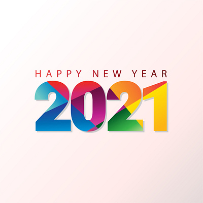 Happy New Year 2021 2021 background calendar card celebration colorful design gradient graphic greeting card happy new year holiday illustration invitation logo number template text