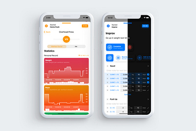 YAWA Fitness: Workout Tracker Gym Log android dark dark mode design fitness gym health logger mobile react react native tracker typography