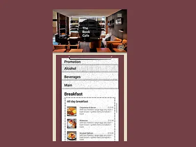[Book Cafe Redesign] Day 2 Menu_mobile page app design menu menu design redesign redesign tuesday webdesign