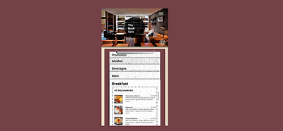 [Book Cafe Redesign] Day 2 Menu_mobile page app design menu menu design redesign redesign tuesday webdesign