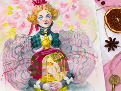Watercolor + gouache Circus girl illustration art cartoon cartoon character cartoon illustration character character design characterdesign circus concept art drawing girl character girl illustration illustration illustration art portrait portrait art portrait illustration watercolor watercolor art watercolor illustration watercolor painting