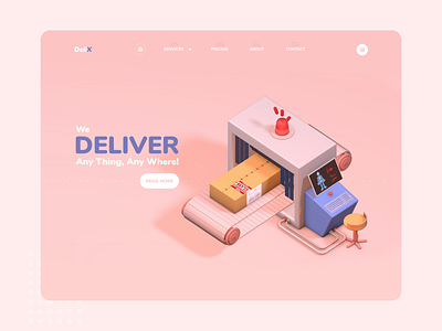 Delivery Landing Page 3d illustration ui 3d in ui 3dillustration adobexd airport c4d deliver delivery illustration landingpage lowpoly transportation ui uidesign uidesigner uiux uiuxdesign userinterface ux uxui