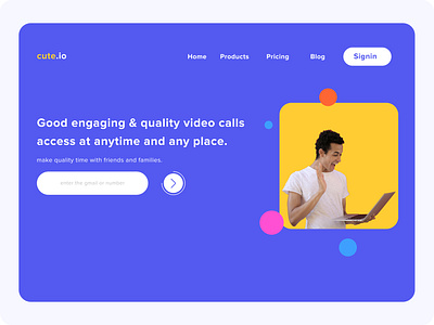 Video marketing landing page ui web