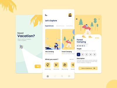 Travel App concept adventure booking design illustration illustration art illustrator lifestyle travel app traveling ui uiuxdesign vector illustration