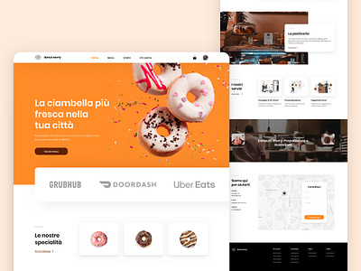 Donuts Shop Web Site candy clean delivery design donut donut chart donut shop donuts identity illustration landing page landingpage minimal modern ui ux web webdesign website websites