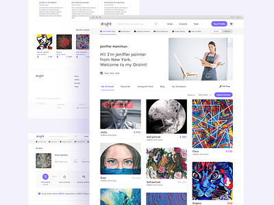 Art marketplace | Responsive website redesign art collector art marketplace artist artist profile artwork figma marketplace ui design user profile uxdesign