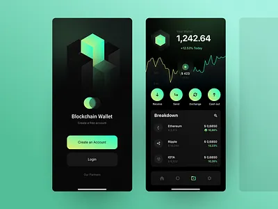 BlockChain app bank app banking bitcoin blockchain crypto crypto currency crypto wallet cube ethereim figma fintech wallet wallet app walletapp