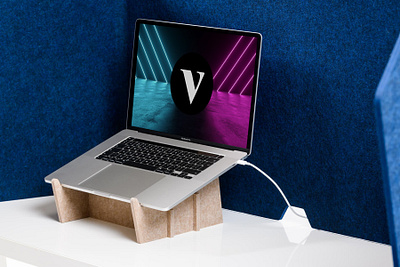 Laptop stand - made from recycled PET-bottles. desk laptop laptop mockup laptopstand pet pet felt product stand viltr