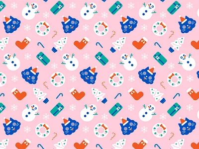 Xmas cat pattern animal cat design graphic graphicdesign illustration pattern xmas