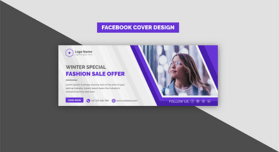 Corporate Modern Clean Creative violet Social Media Banner banner design brand identity commercial corporate cover design creative design facebook banner facebook cover fashion offer promoional promoional winter winter sale