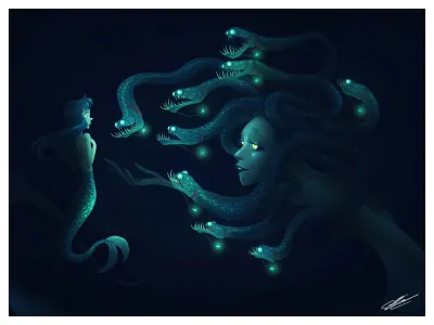 LOST MERMAID abyss abyssal character character design creature dessin digital illustration drawing fantastic fantasy gorgon illustration illustration art medusa mermaid ocean woman