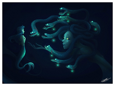 LOST MERMAID abyss abyssal character character design creature dessin digital illustration drawing fantastic fantasy gorgon illustration illustration art medusa mermaid ocean woman