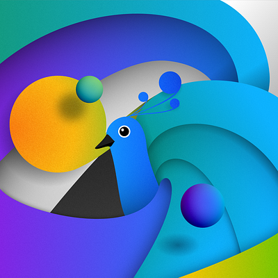 Peacock illustration vector wallpaper