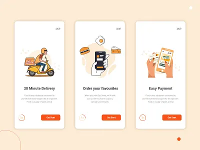 Food delivery app onboarding screen app ui app ui ux clean ui delivery app design ecommerce app food food app food delivery onboarding onboarding screen onboarding ui onbording trend 2020 ui ui design uidesign