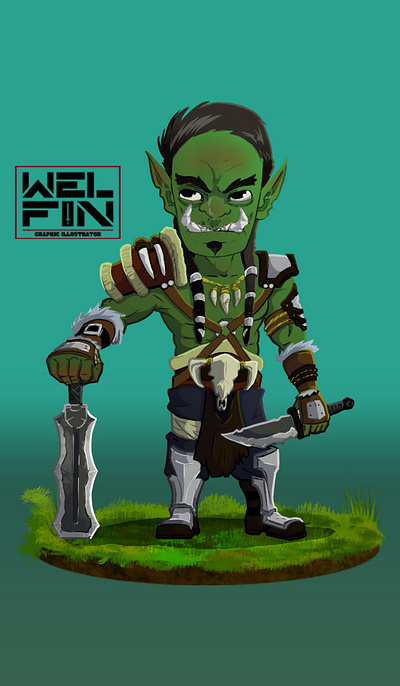 Nath Orc OC character design characterdesign digital art illustration original character originalcharater welfinstudio