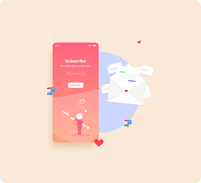 Subscribe 📬 app bg branding clean colors concept dailyui design figma flat ios mail mailboxes mobileapp new subscribe trending typography ui ux