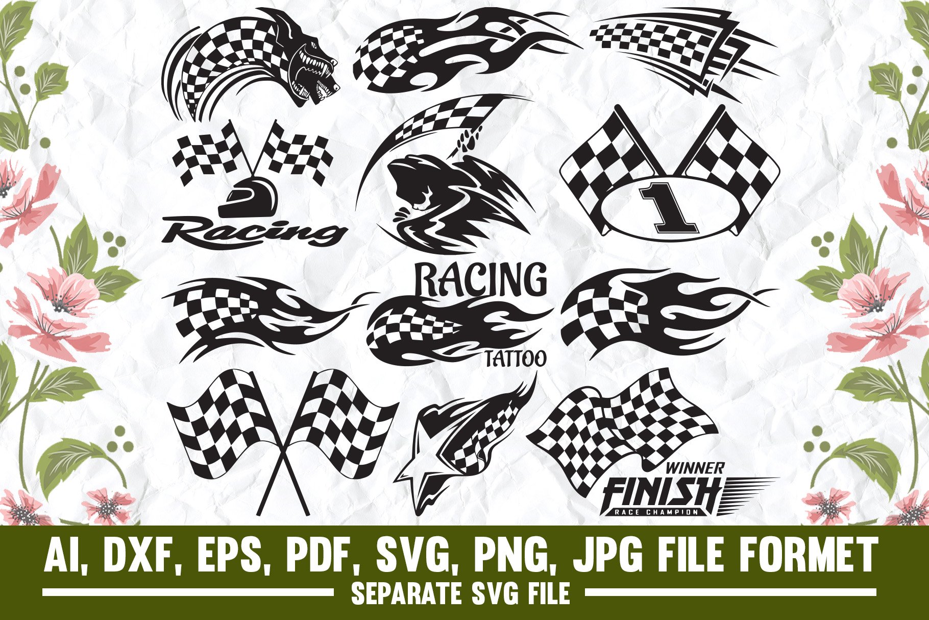 Racing flag svg by Asma Tanha on Dribbble