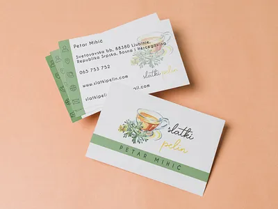 Business card for "Slatki Pelin" by Petar Mihic adobe branding businesscard businesscarddesign graphic graphicdesign illustrator logo