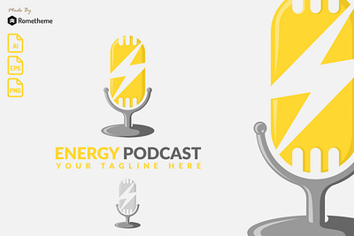 Energy Podcast Logo design flat illustration logo portfolio