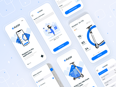 Scooter rental app app design app ui clean escooter ios minimal mobile app mobile apps rental scooter scooter app ui design ux
